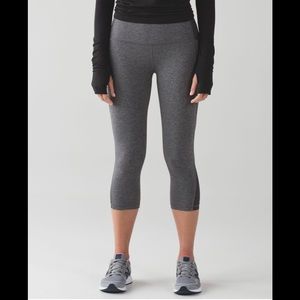Lululemon Gray Free Runner Crop Legging
